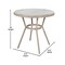 Merrick Lane Mael Bistro Style Table with Glass Top, Textilene, 4 Stack Chairs, and Bamboo Finished Metal Frame for Indoor/Outdoor Use